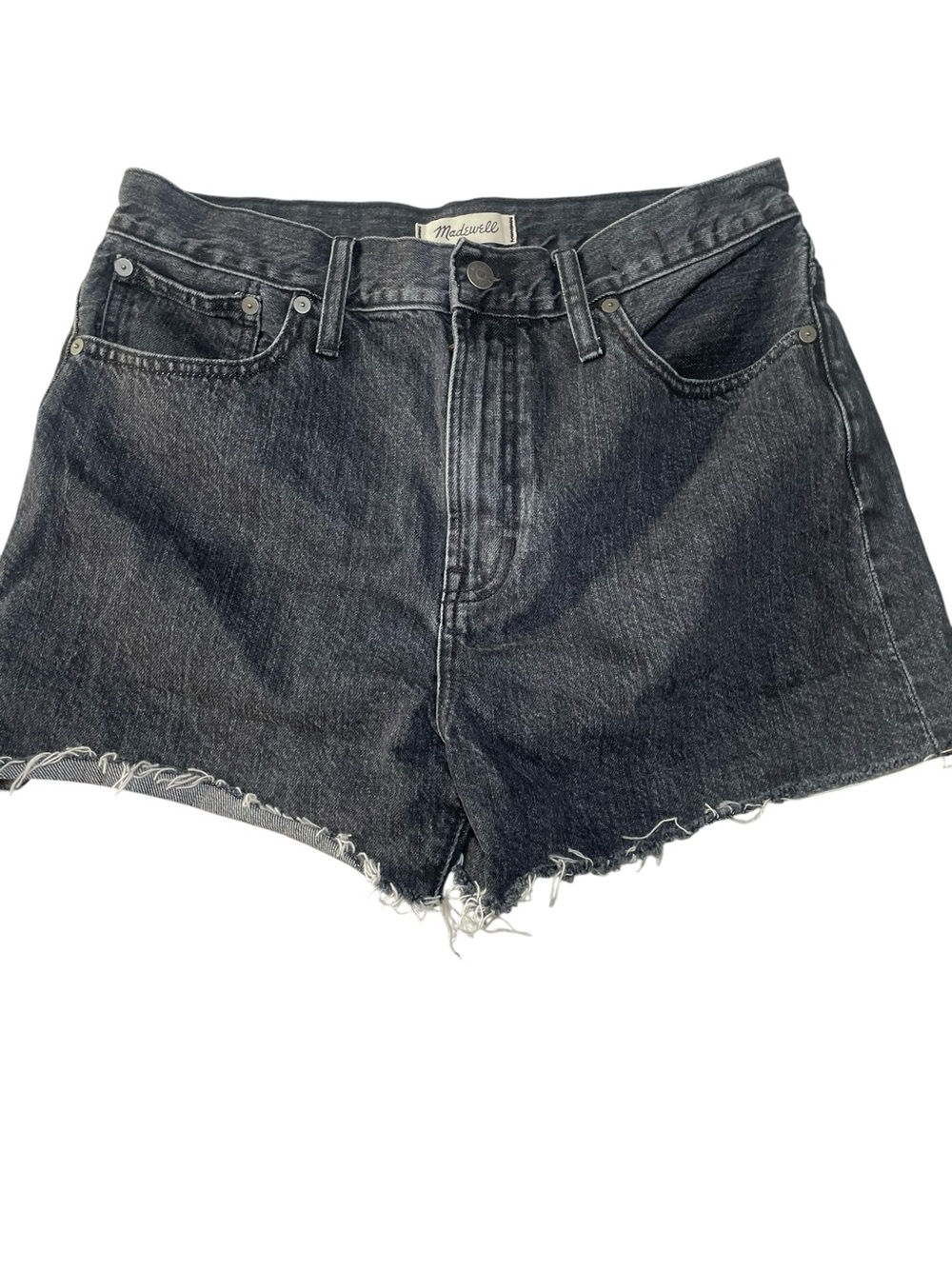 Madewell The Perfect Jean Short Black Denim Cutoff Shorts Size 29